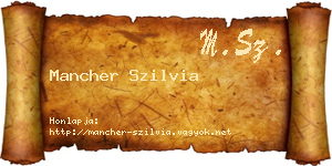 Mancher Szilvia névjegykártya