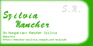 szilvia mancher business card